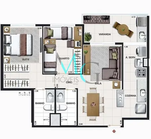 Apartamento, 3 quartos, 97 m² - Foto 41