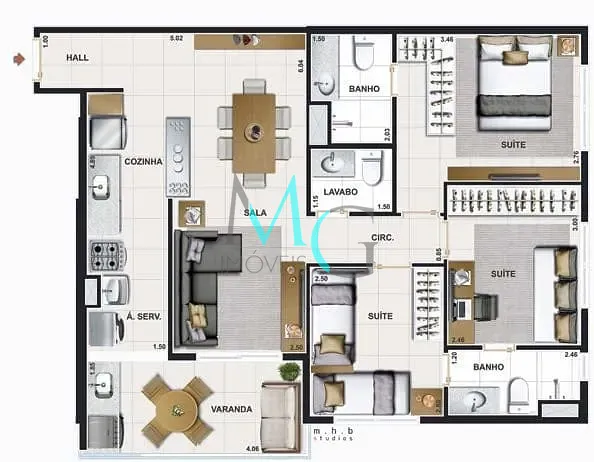 Cobertura, 4 quartos, 148 m² - Foto 42