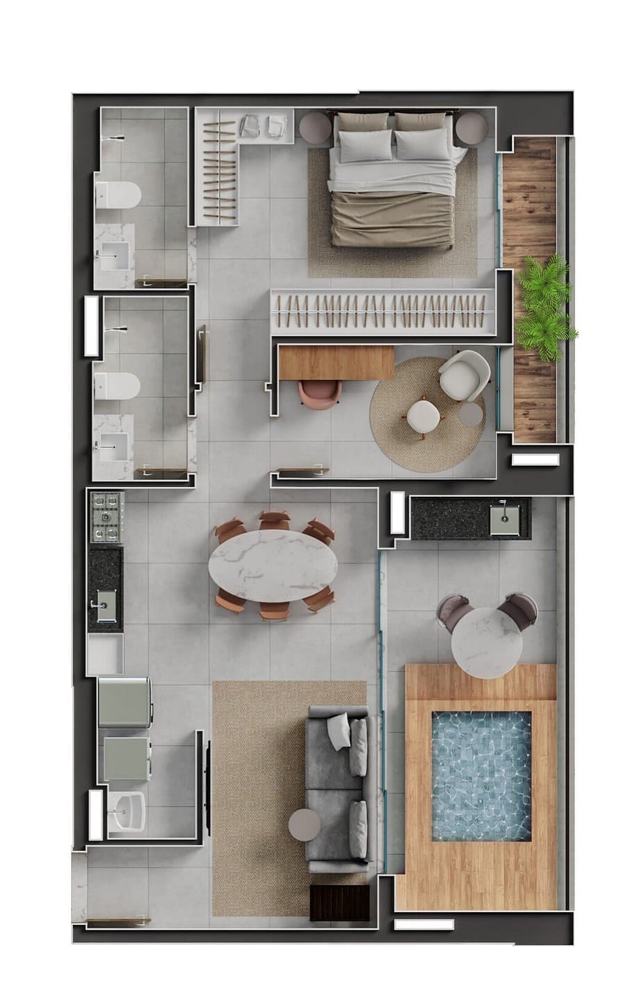 Apartamento, 2 quartos, 90 m² - Foto 90