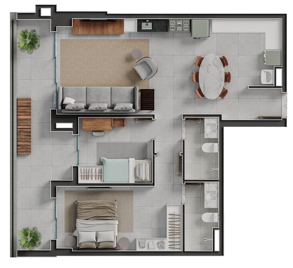 Apartamento, 2 quartos, 90 m² - Foto 96