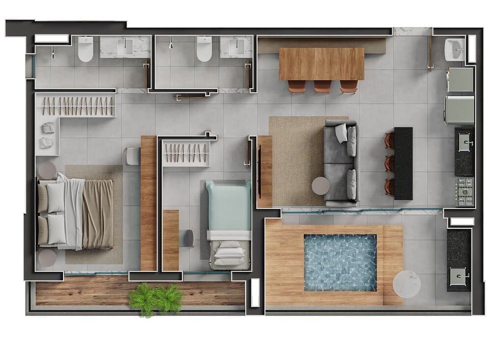 Apartamento, 3 quartos, 87 m² - Foto 86