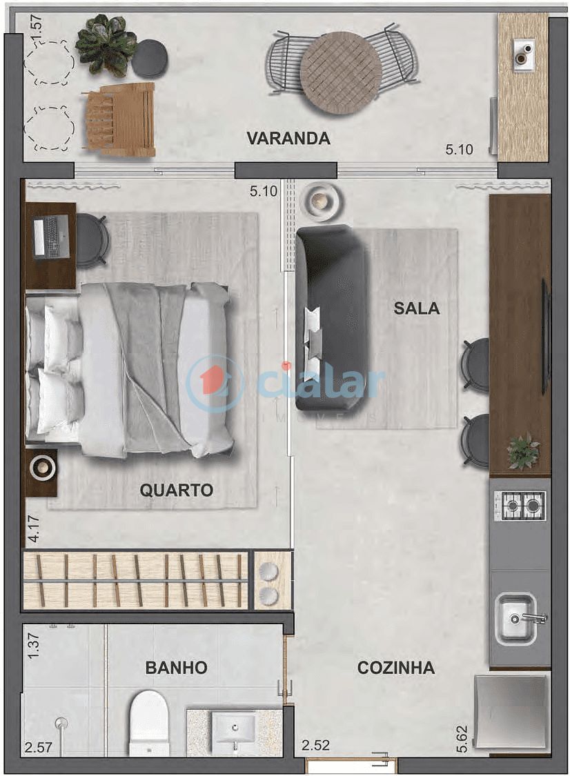 Apartamento à venda com 1 quarto, 41m² - Foto 20