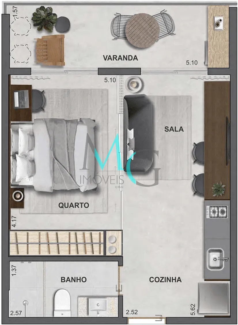 Apartamento, 1 quarto, 41 m² - Foto 20