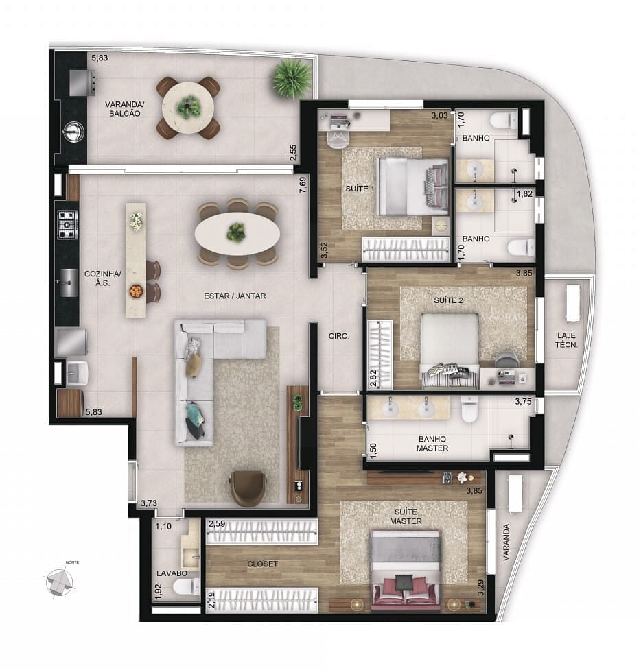 Apartamento, 3 quartos, 100 m² - Foto 19