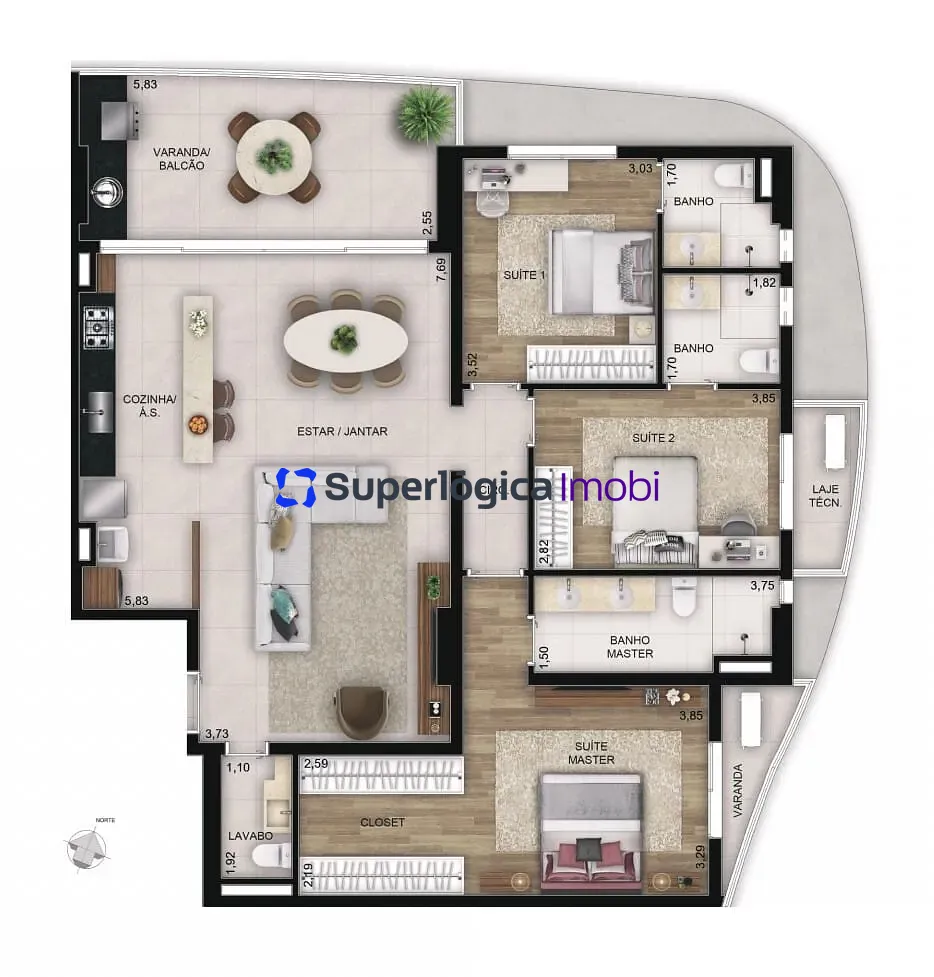 Apartamento, 3 quartos, 100 m² - Foto 19