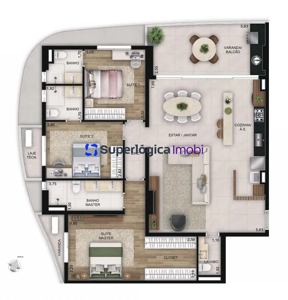 Apartamento, 3 quartos, 100 m² - Foto 20