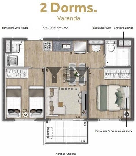 Apartamento, 2 quartos, 40 m² - Foto 59