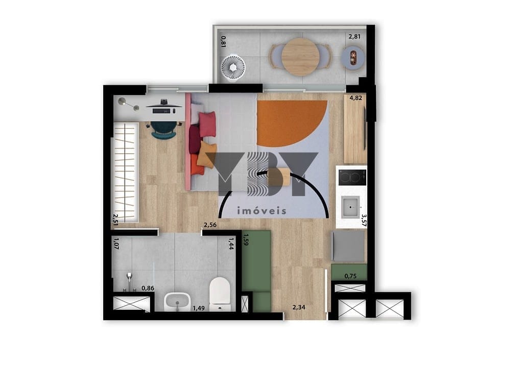 Apartamento, 1 quarto, 25 m² - Foto 36