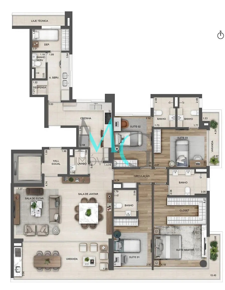 Apartamento, 4 quartos, 194 m² - Foto 58