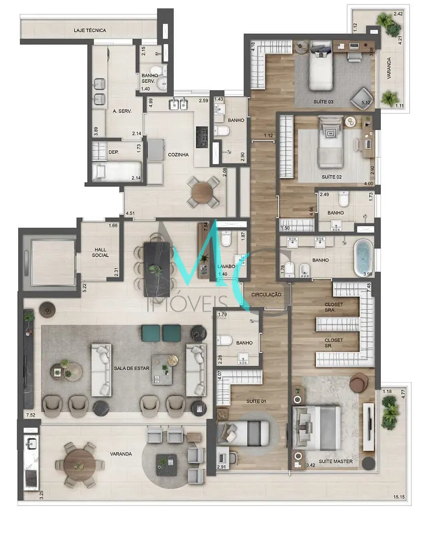 Apartamento, 4 quartos, 194 m² - Foto 60
