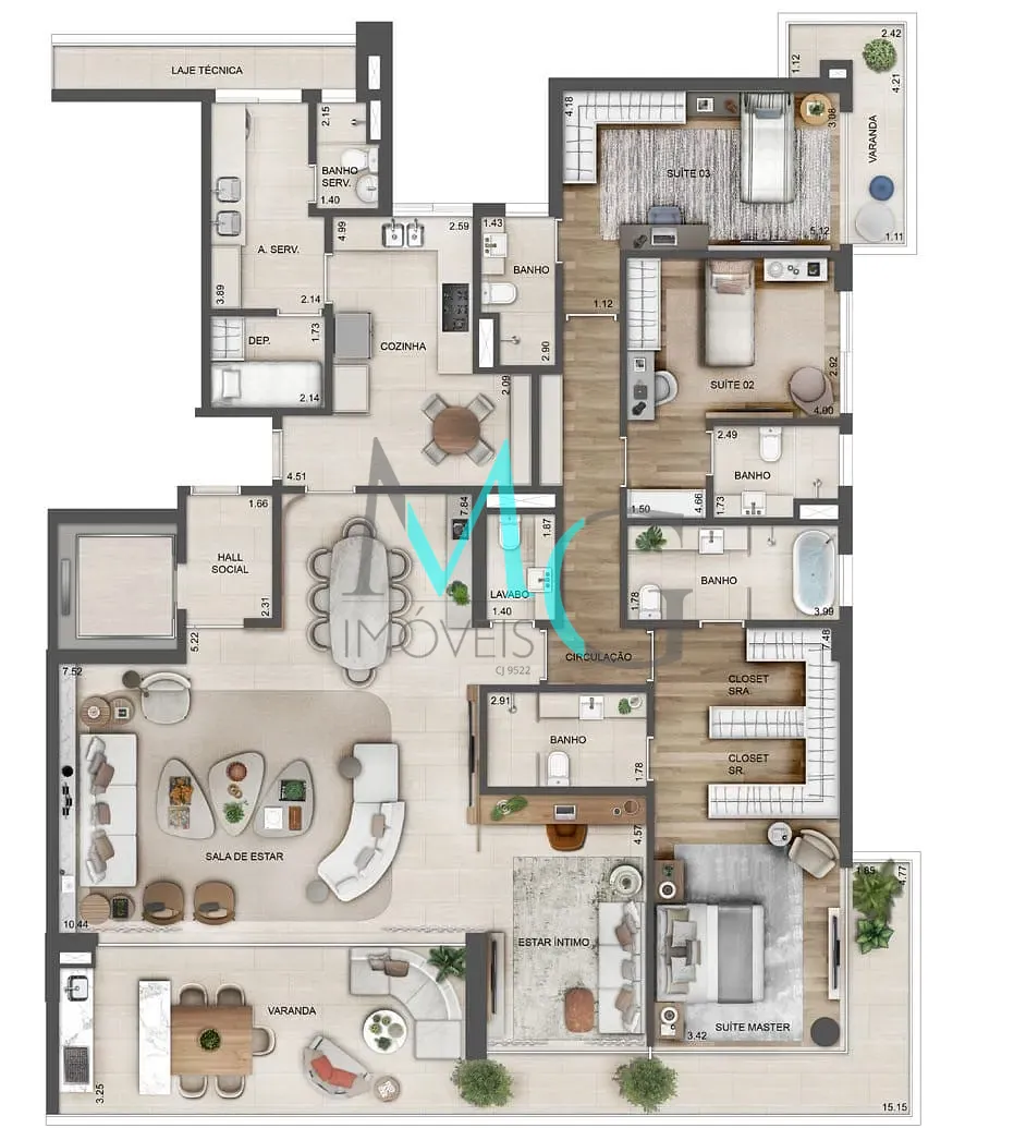 Apartamento, 4 quartos, 194 m² - Foto 61
