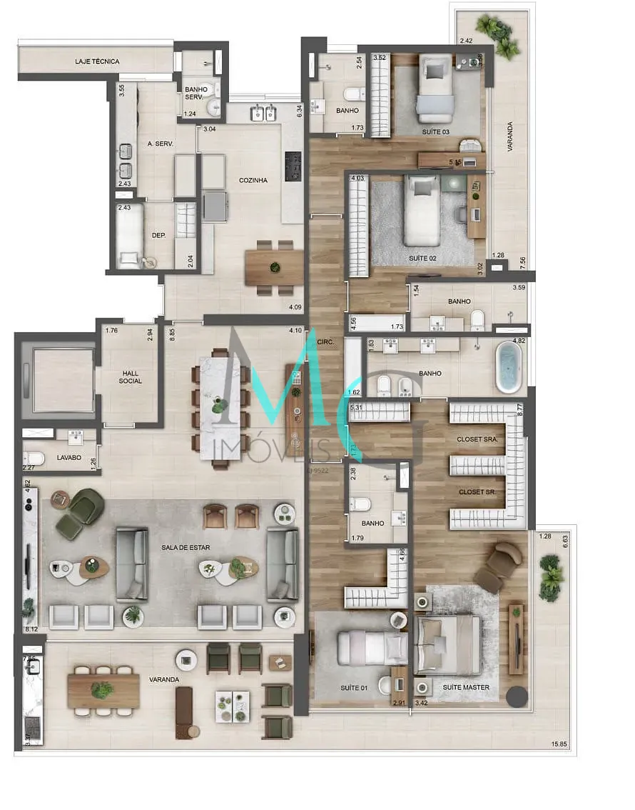 Apartamento, 4 quartos, 194 m² - Foto 62
