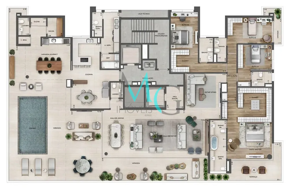 Apartamento, 4 quartos, 194 m² - Foto 65
