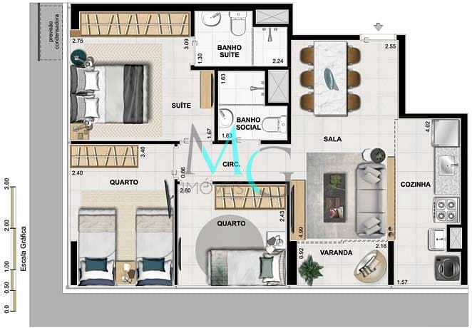 Apartamento, 3 quartos, 60 m² - Foto 32