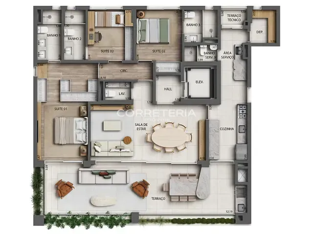 Apartamento 3 quartos e 5 banheiros, à venda, no bairro Moema em São Paulo