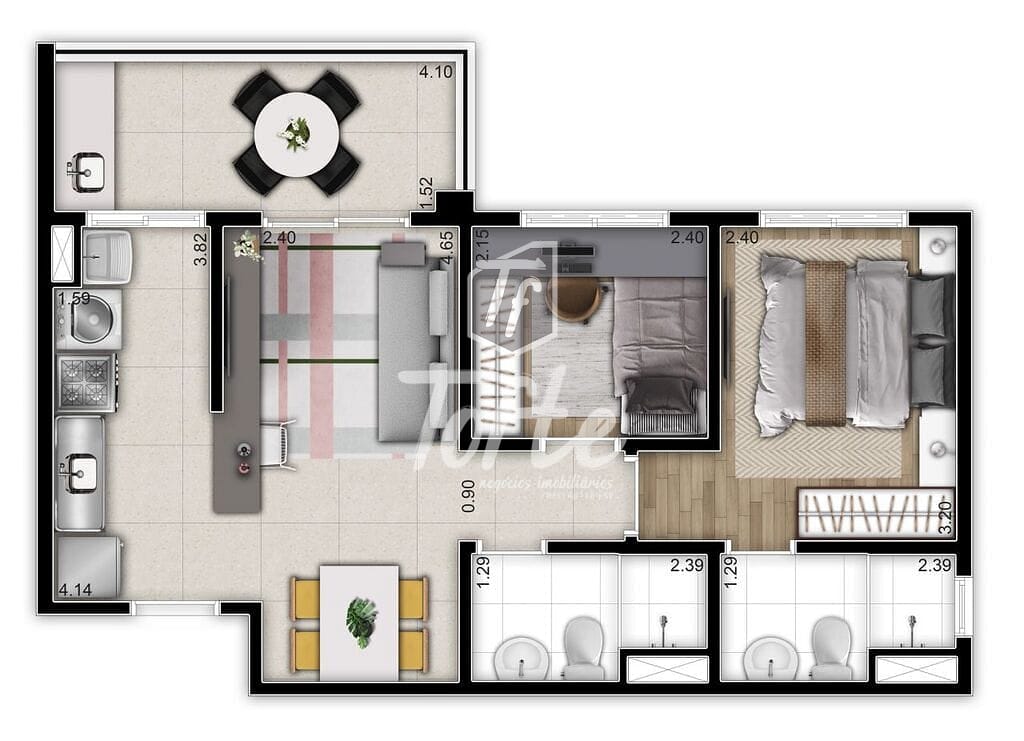 Apartamento, 2 quartos, 52 m² - Foto 32