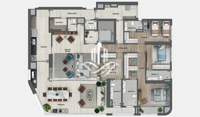 Apartamento, 4 quartos, 196 m² - Foto 51