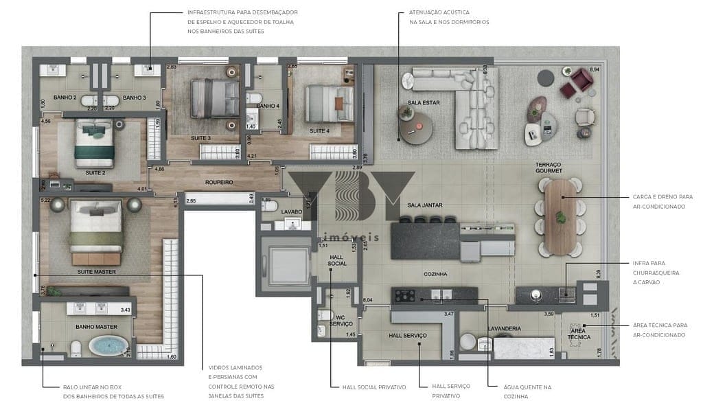 Apartamento à venda com 3 quartos, 182m² - Foto 30
