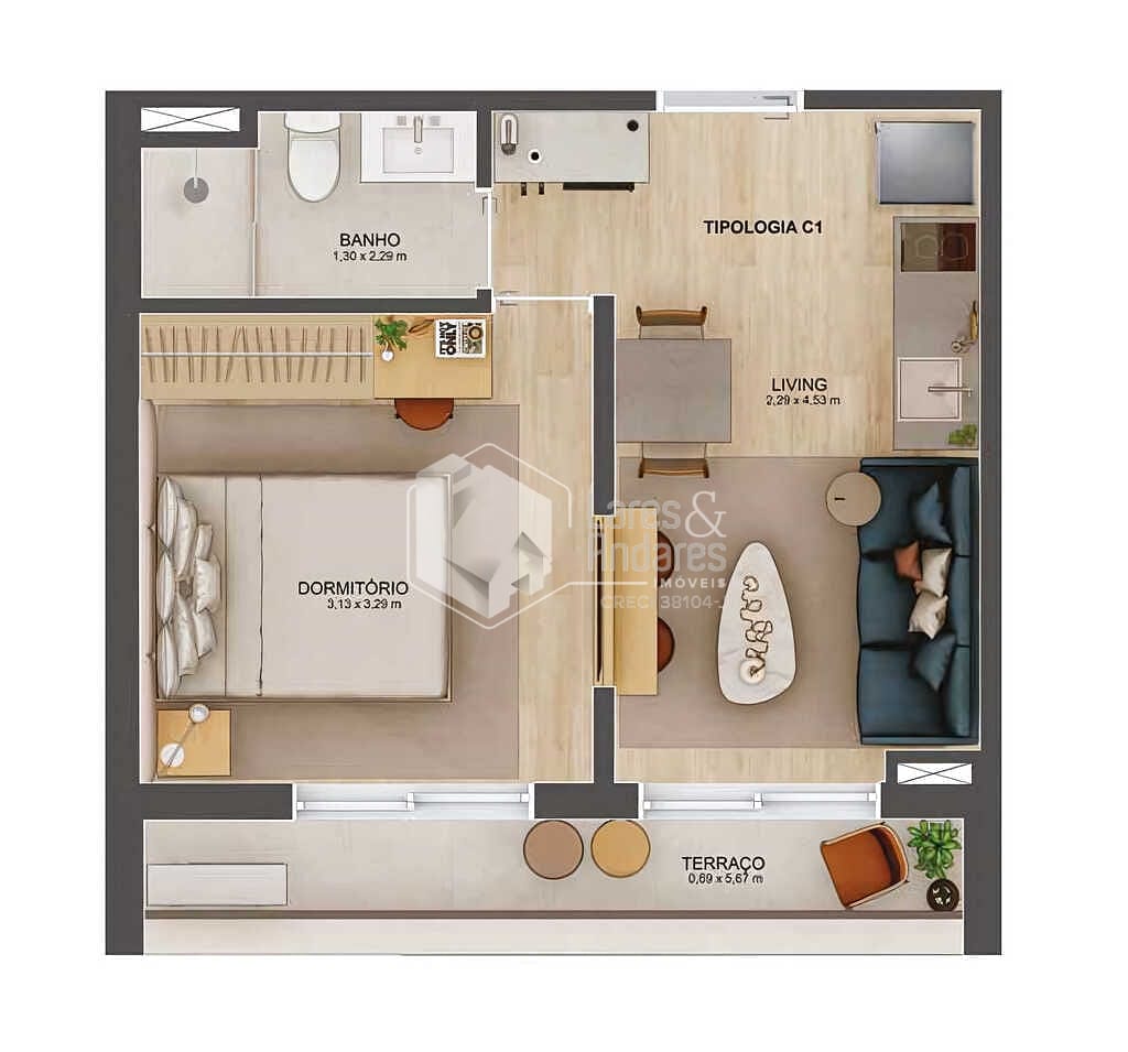 Apartamento à venda com 1 quarto, 40m² - Foto 11