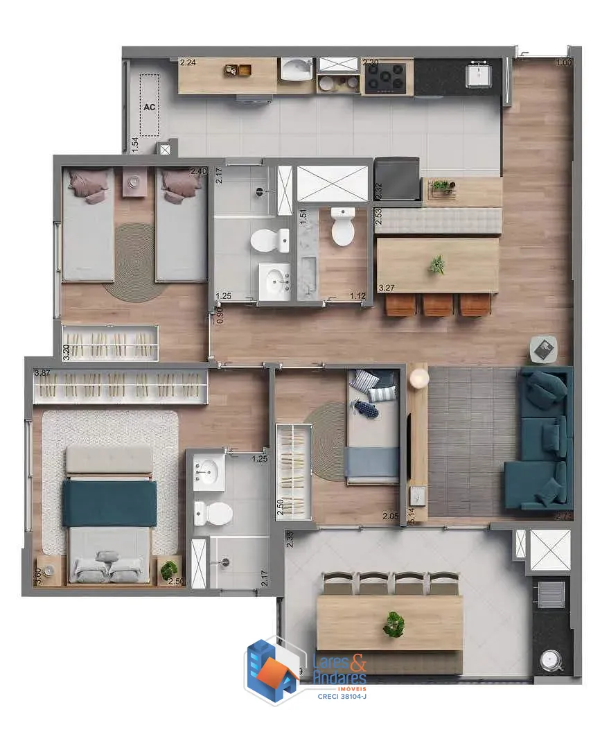 Apartamento, 3 quartos, 134 m² - Foto 44