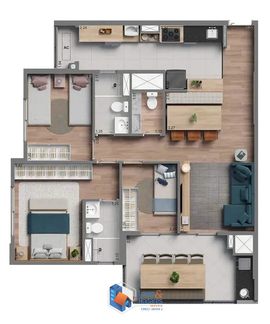 Apartamento, 3 quartos, 83 m² - Foto 44