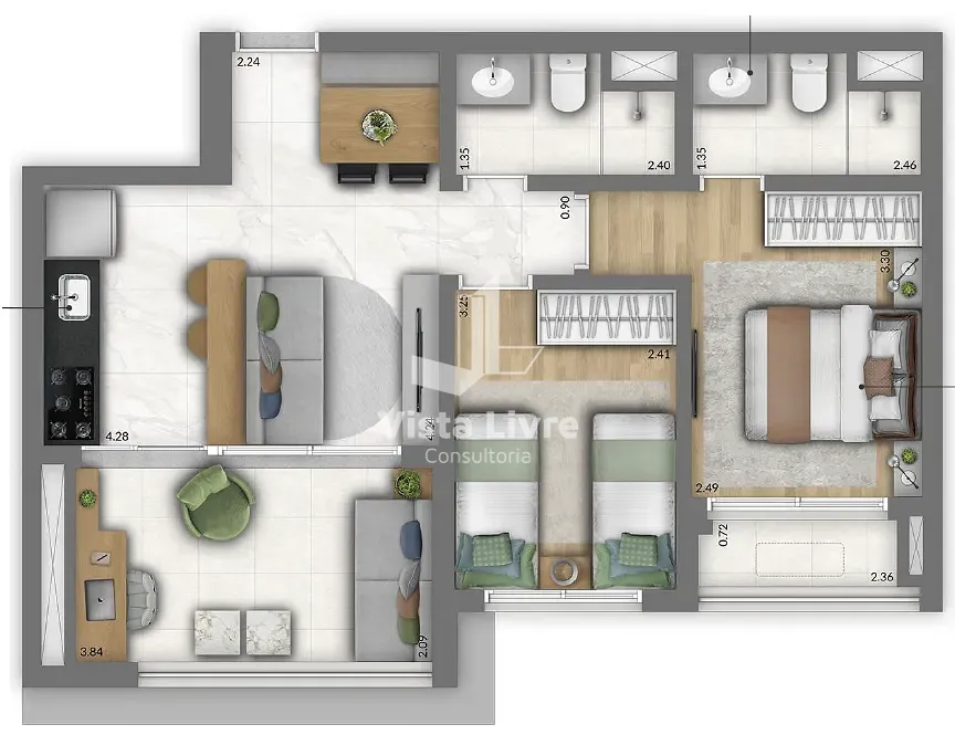 Apartamento, 2 quartos, 61 m² - Foto 11