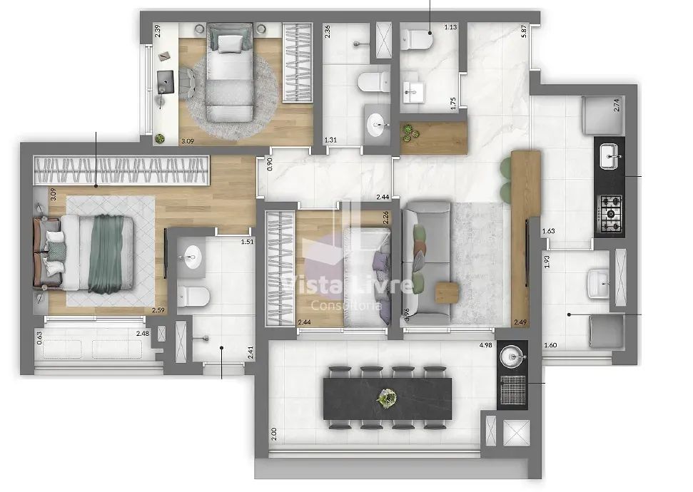 Apartamento, 2 quartos, 61 m² - Foto 13