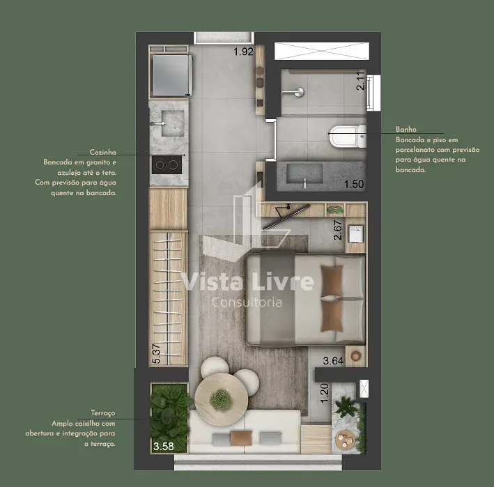 Apartamento, 1 quarto, 27 m² - Foto 10