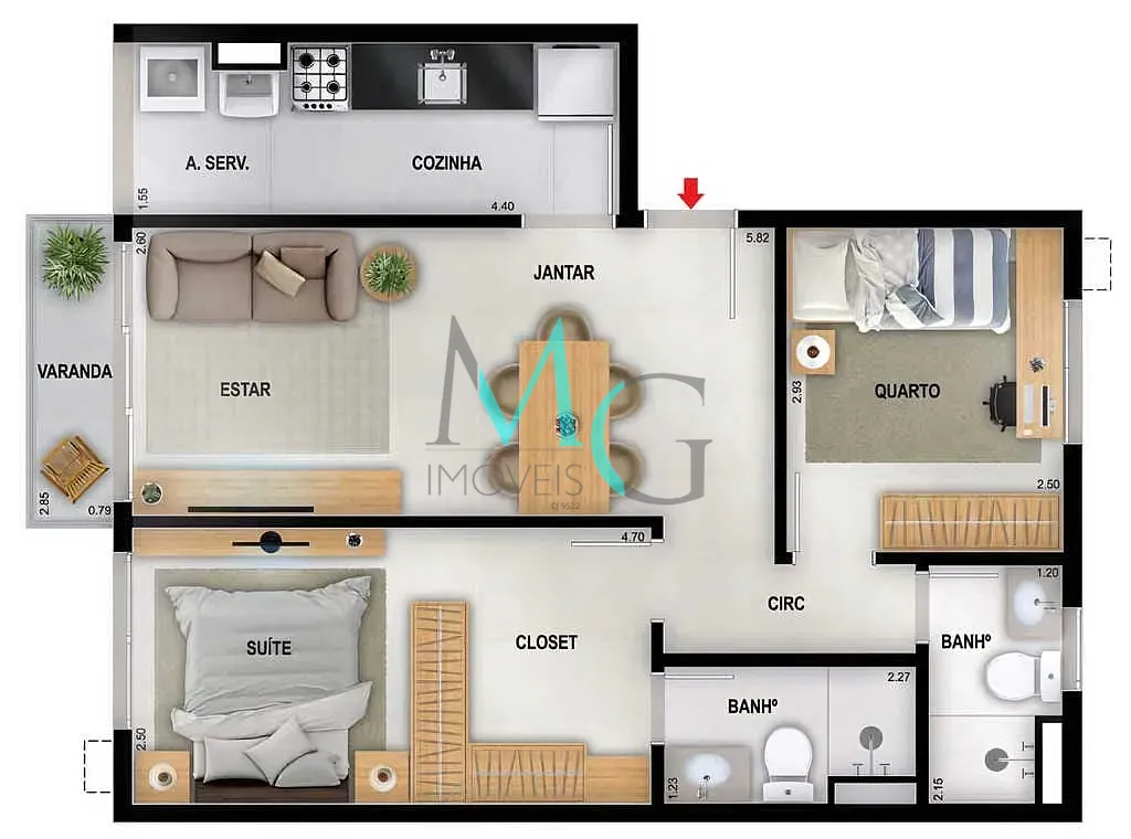 Apartamento, 2 quartos, 57 m² - Foto 17