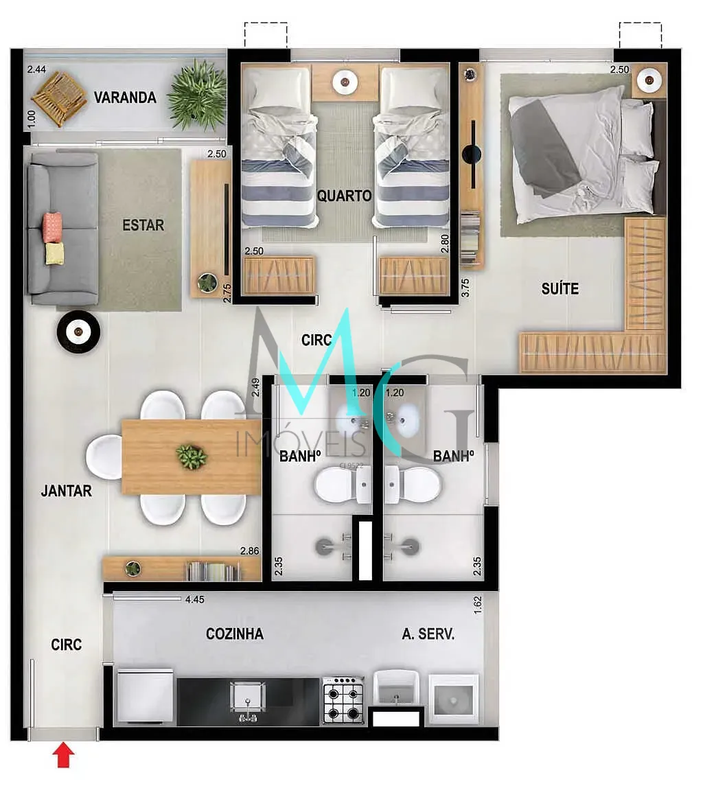 Cobertura, 2 quartos, 133 m² - Foto 16