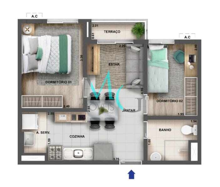 Apartamento, 2 quartos, 60 m² - Foto 39