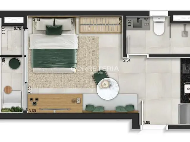 Apartamento 2 quartos e 2 banheiros, à venda, no bairro Bela Vista em São Paulo