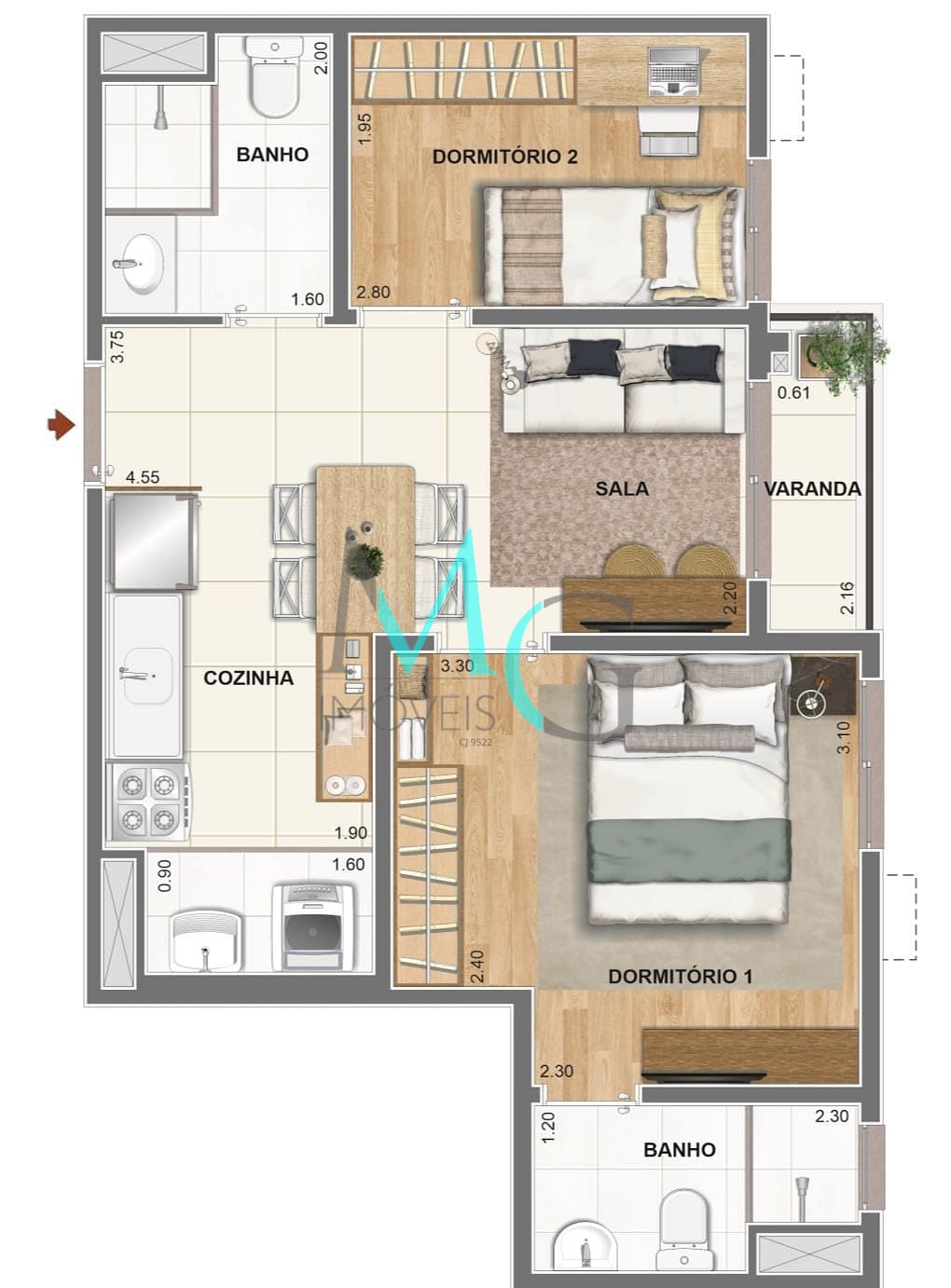 Apartamento, 2 quartos, 38 m² - Foto 28
