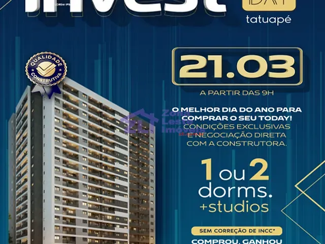 Apartamento 2 quartos e 1 banheiro, à venda, no bairro Tatuapé em São Paulo