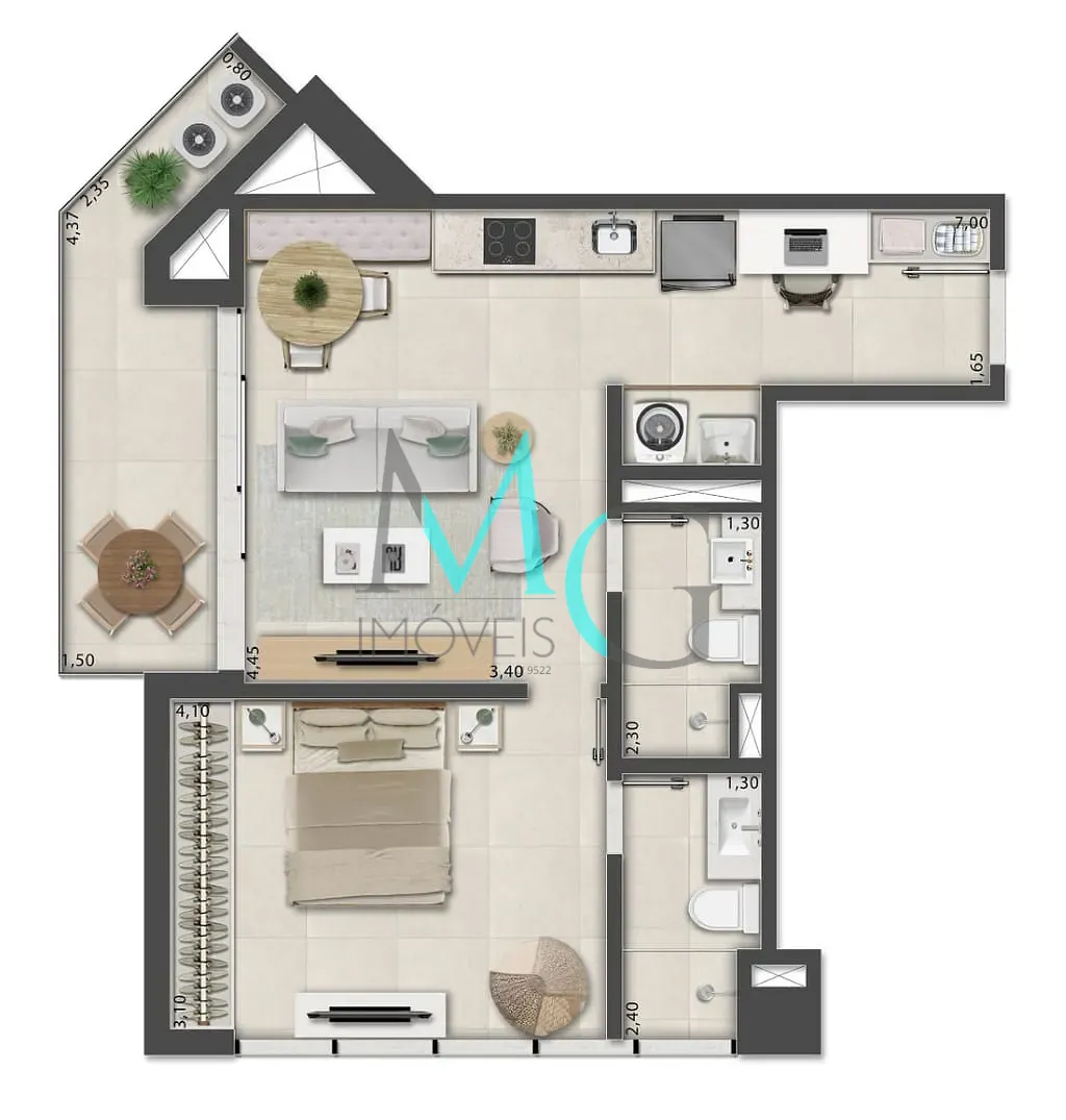 Apartamento, 1 quarto, 77 m² - Foto 60