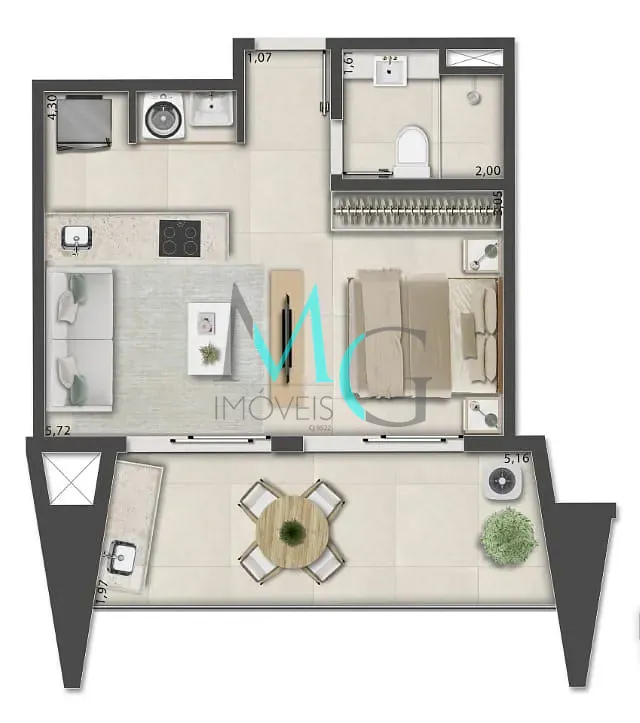 Apartamento, 1 quarto, 47 m² - Foto 51