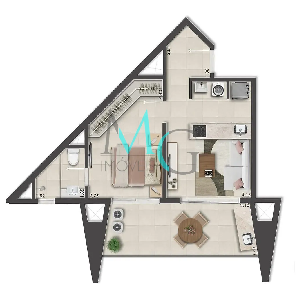 Apartamento, 1 quarto, 47 m² - Foto 54
