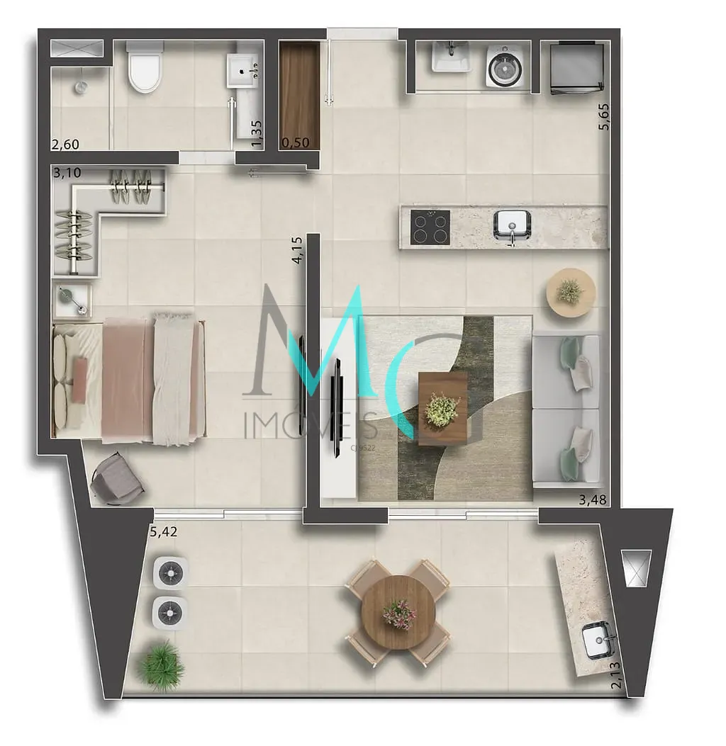 Apartamento, 1 quarto, 47 m² - Foto 59