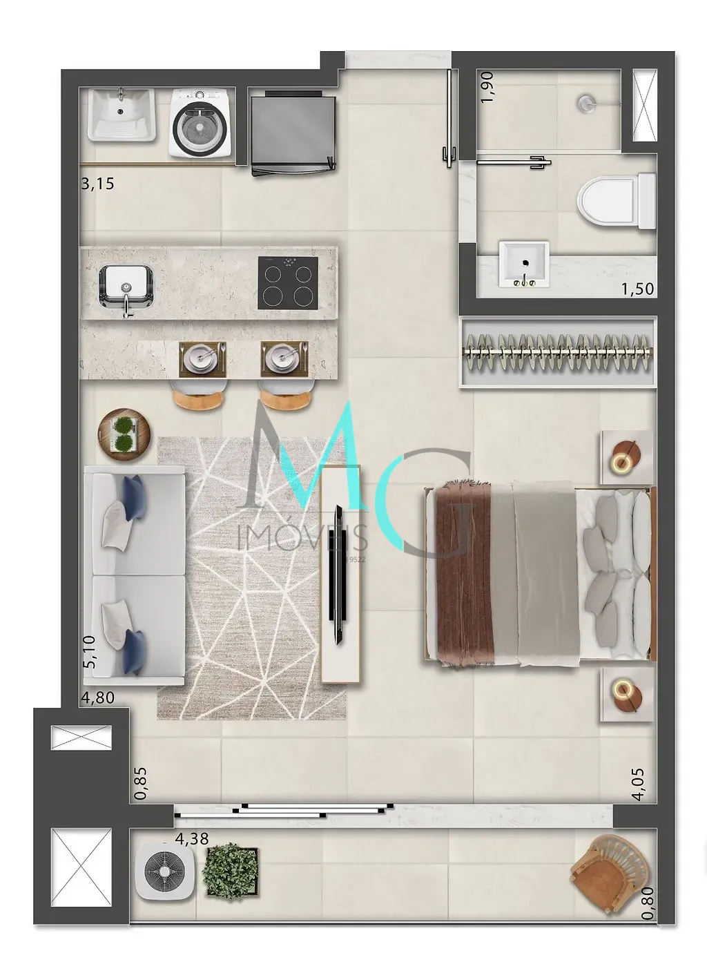 Apartamento, 1 quarto, 40 m² - Foto 47