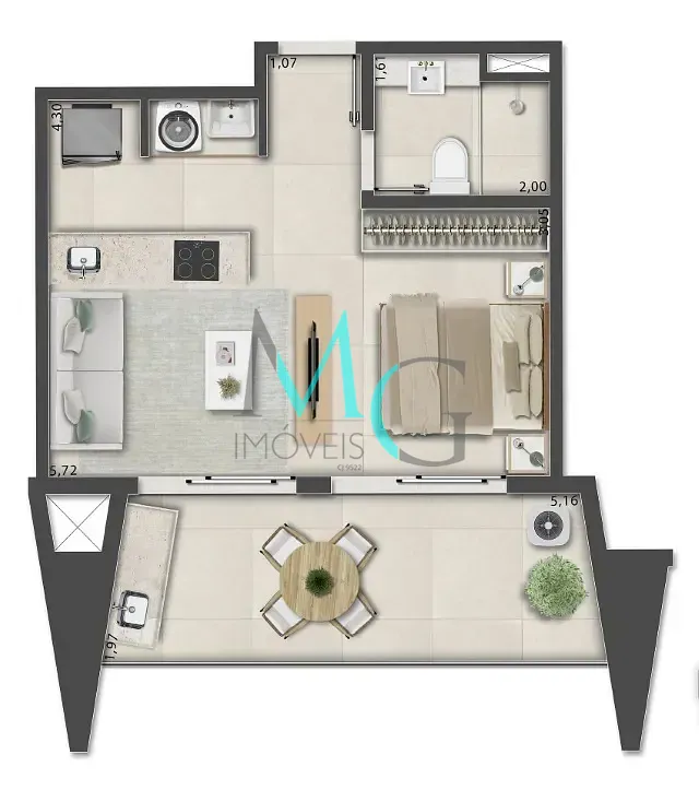 Apartamento, 1 quarto, 40 m² - Foto 51