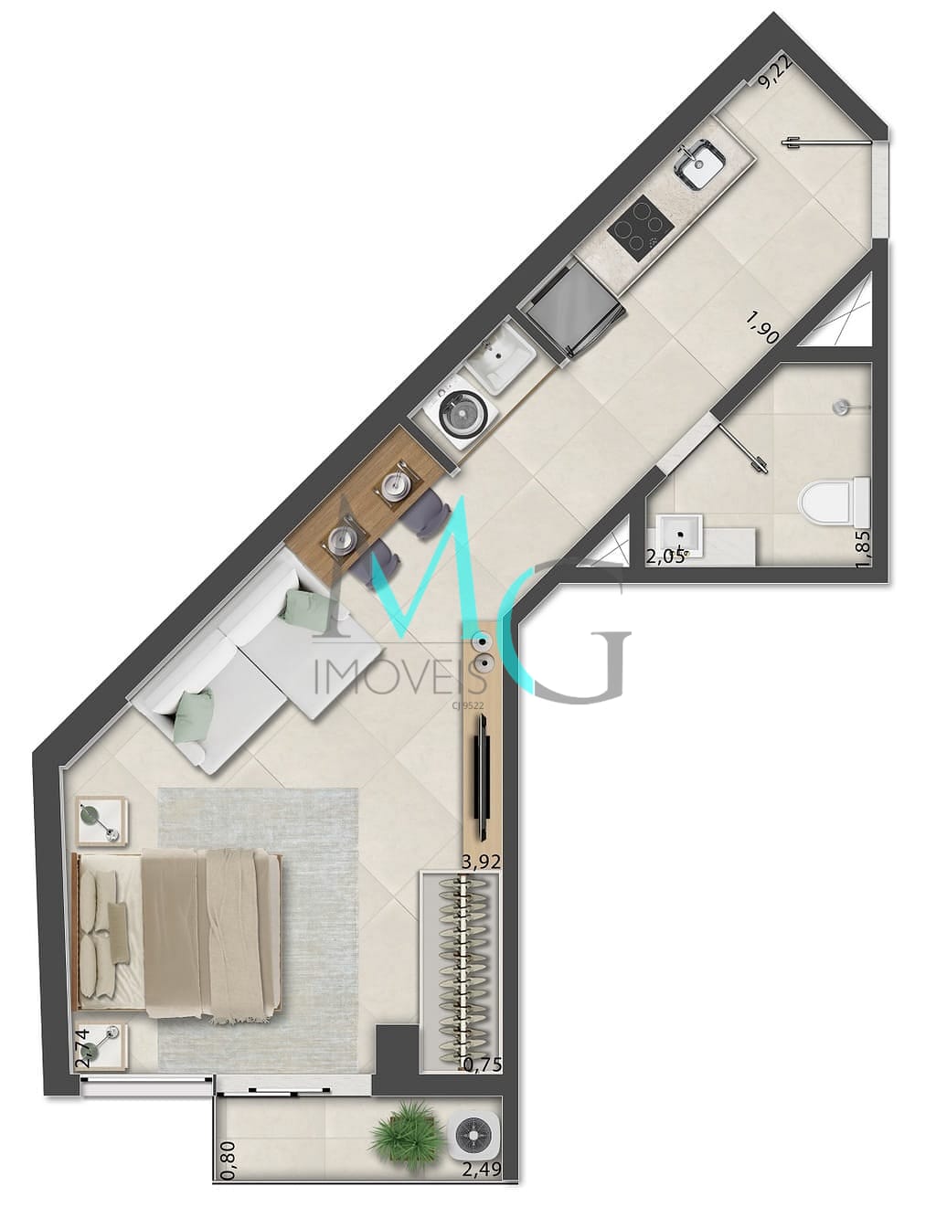 Apartamento, 1 quarto, 66 m² - Foto 50