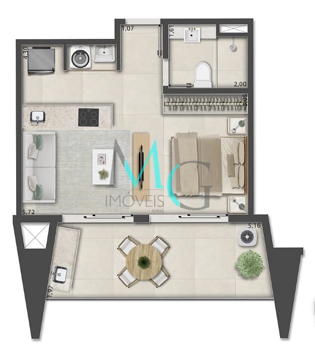 Apartamento, 1 quarto, 52 m² - Foto 51