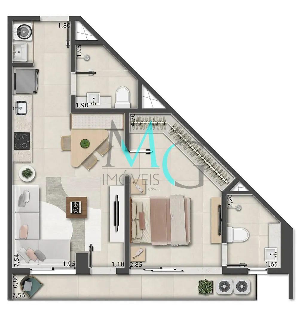 Apartamento, 1 quarto, 52 m² - Foto 57