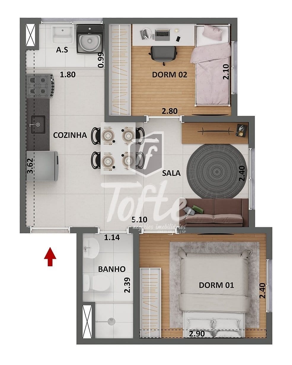 Apartamento, 2 quartos, 34 m² - Foto 21