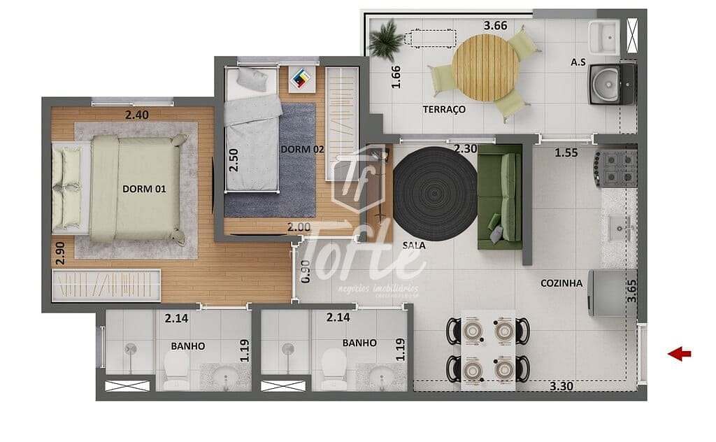 Apartamento, 2 quartos, 34 m² - Foto 23
