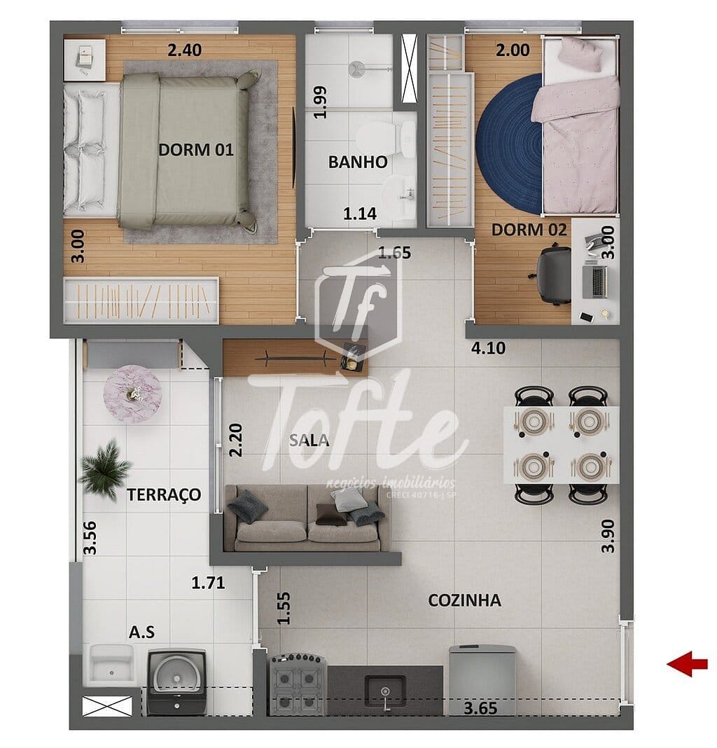 Apartamento, 2 quartos, 42 m² - Foto 22