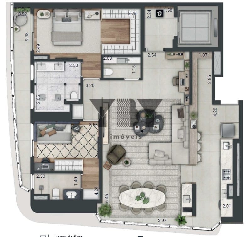 Apartamento à venda com 3 quartos, 122m² - Foto 40