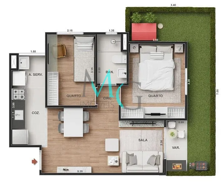 Apartamento, 2 quartos, 50 m² - Foto 20