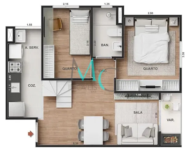 Apartamento, 2 quartos, 50 m² - Foto 24