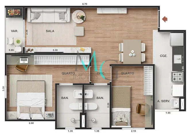 Apartamento, 2 quartos, 42 m² - Foto 19
